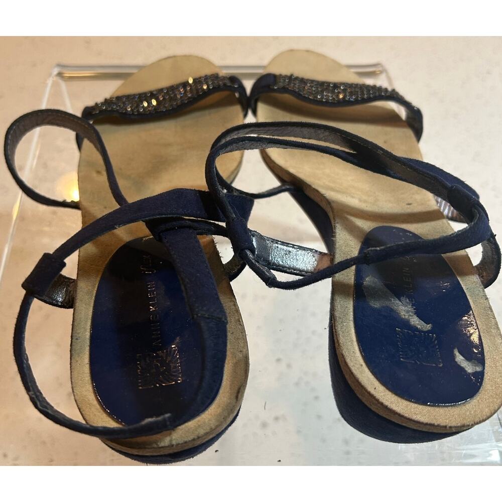 Anne Klein iFlex Blue Beaded Platform Sandals - Women's Size 10 - Picture 3 of 8
